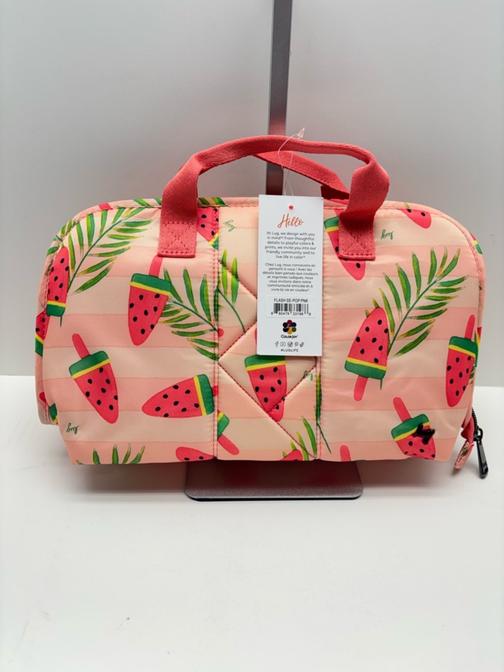 NWT Lug FLASH SE in POPSICLE PINK Quilted Watermelon Print Cosmetic Travel Bag